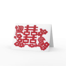 Double happiness wedding card
