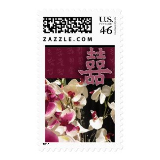 Double happiness - with orchids! stamp