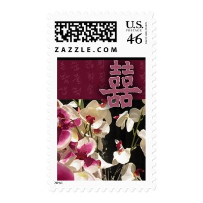 Double happiness - with orchids! postage stamp