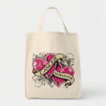 Double Heart Breast Cancer Survivor Tote Bag