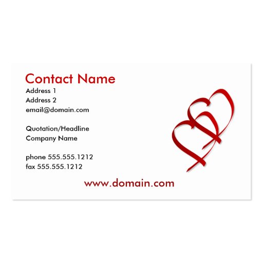 Double Heart Business Card (front side)
