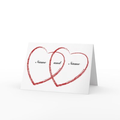 double heart engagement announcement card by jtgauntt