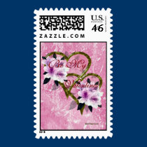 Double Heart Flowers Stamp stamps