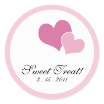 Double Heart Invitation Seals - Pink stickers