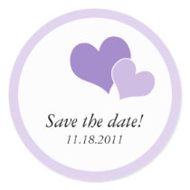 Double Heart Purple - Save the Date Stickers stickers