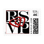 Double Heart RSVP Event And Wedding Postage