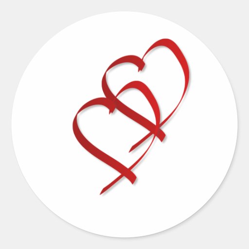 Double Heart Sticker Zazzle