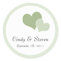 Double Heart Wedding Stickers - Green stickers
