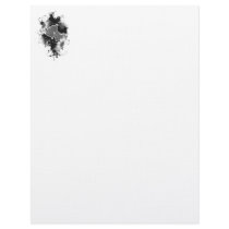 Double Hearts & Daisies - Grey B&W Customized Letterhead