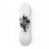 Double Hearts & Daisies - Grey B&W Skateboard Decks
