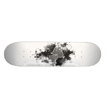 Double Hearts & Daisies - Grey B&W Skateboard Decks