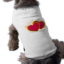Double Hearts Dog Tee Shirt