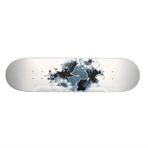 Double Hearts & Flowers - Blue Custom Skateboard