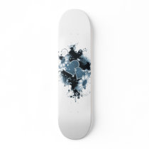 Double Hearts & Flowers - Blue Custom Skateboard