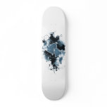 Double Hearts &amp; Flowers - Blue Custom Skateboard