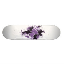 Double Hearts & Flowers - Purple Skateboards