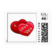 Double Hearts / I Love You stamp