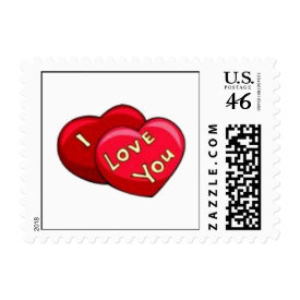 Double Hearts / I Love You stamp