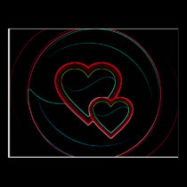 Double Hearts In Black postcards