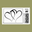 Double Hearts postage