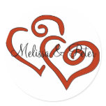 Double Hearts Seal Sticker