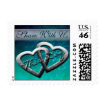 Double Hearts Wedding Postage