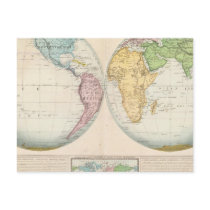 Double Hemisphere Map of the Climate Post Cards