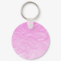 double hibiscus flower in pink keychain