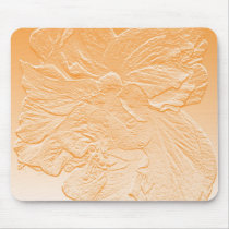double hibiscus flower orange mousepad by Lisachromis double hibiscus flower orange mousepad