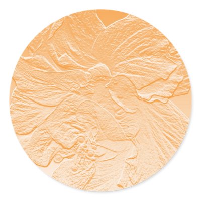 double hibiscus flower orange sticker by Lisachromis