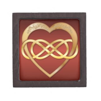 Double Infinity Gold Heart 4 - Gift Box Premium Trinket Box