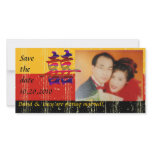 Double Luck Wedding Announcement Photo Card