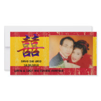 Double Luck Wedding Announcement Photo Card