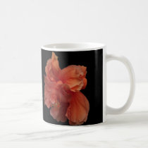 double peach hibiscus flower - black background mugs by Lisachromis double peach hibiscus flower - black background mugs