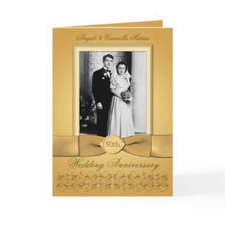 Double Photo 50th Anniversary Invitation Card card