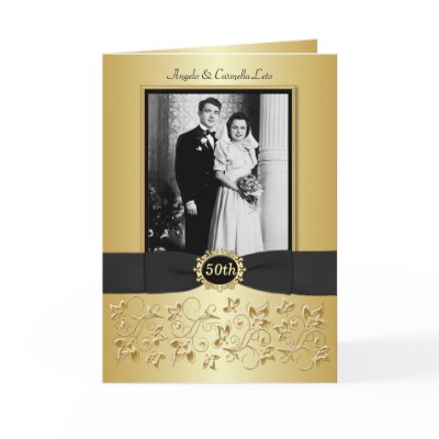 Double Photo 50th Anniversary Invitation Card