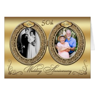Double Photo 50th Anniversary Invitation Card