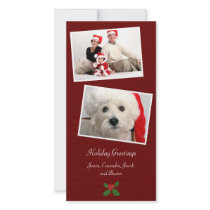 Double Photo Family Holiday Christmas Photo Card