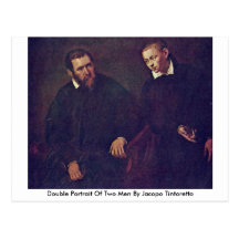 Double Portrait Of Two Men By Jacopo Tintoretto Postcards