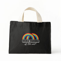 Double rainbow, all the way! (dark) canvas bags