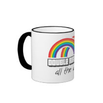 Double rainbow, all the way! (light) coffee mugs