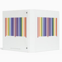 Double Rainbow Barcode 3 Ring Binders