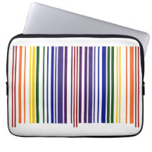 Double Rainbow Barcode Computer Sleeves