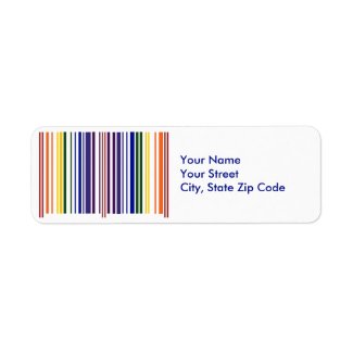 Double Rainbow Barcode return address label