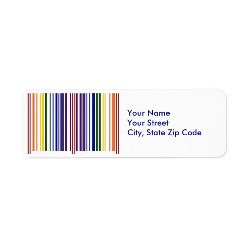 Double Rainbow Barcode Return Address Label Zazzle