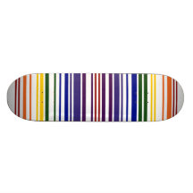 Double Rainbow Barcode Skate Deck