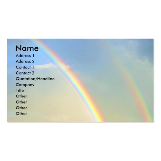 Double Rainbow l Photography Business Card (front side)