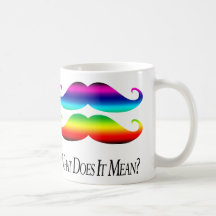 Double-Rainbow Mustaches Mugs