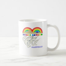 double rainbow narwhals coffee mugs