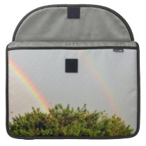 Double Rainbow Photo with sky and trees Sleeve For Macbooks